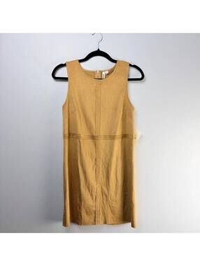 Kenzie Faux Suede Mini Shift Dress Tan Size S NWT